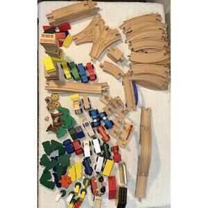 Wooden Train Set, 149 Piece Toddler Train Set, Interactive Play & Learn Clean